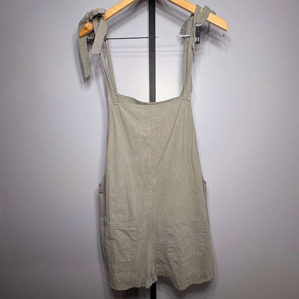 Shein Curve Romper Green Cotton Tie Shoulder‎ Pocket Overalls 0XL JIT21589897